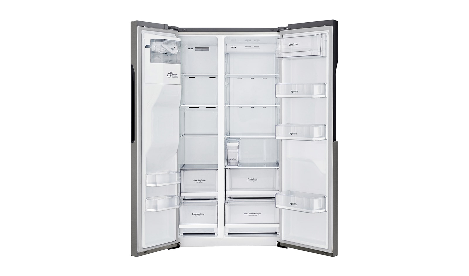 LG Frigorífico Americano LG GSL361ICEZ, 606 litros, eficiência energética F, dispensador sem canaliza??o, Dark Graphite, GSL361ICEZ